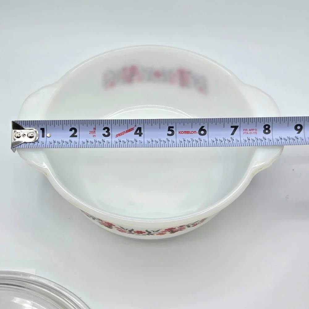 Vintage‎ Anchor Hocking Fire-King Primrose Covered Casserole  Floral with Lid